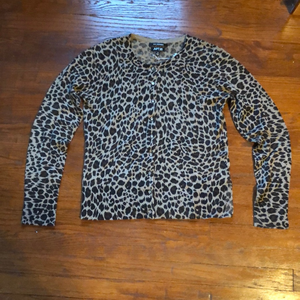 a cashmere leopard print sweater. not worn